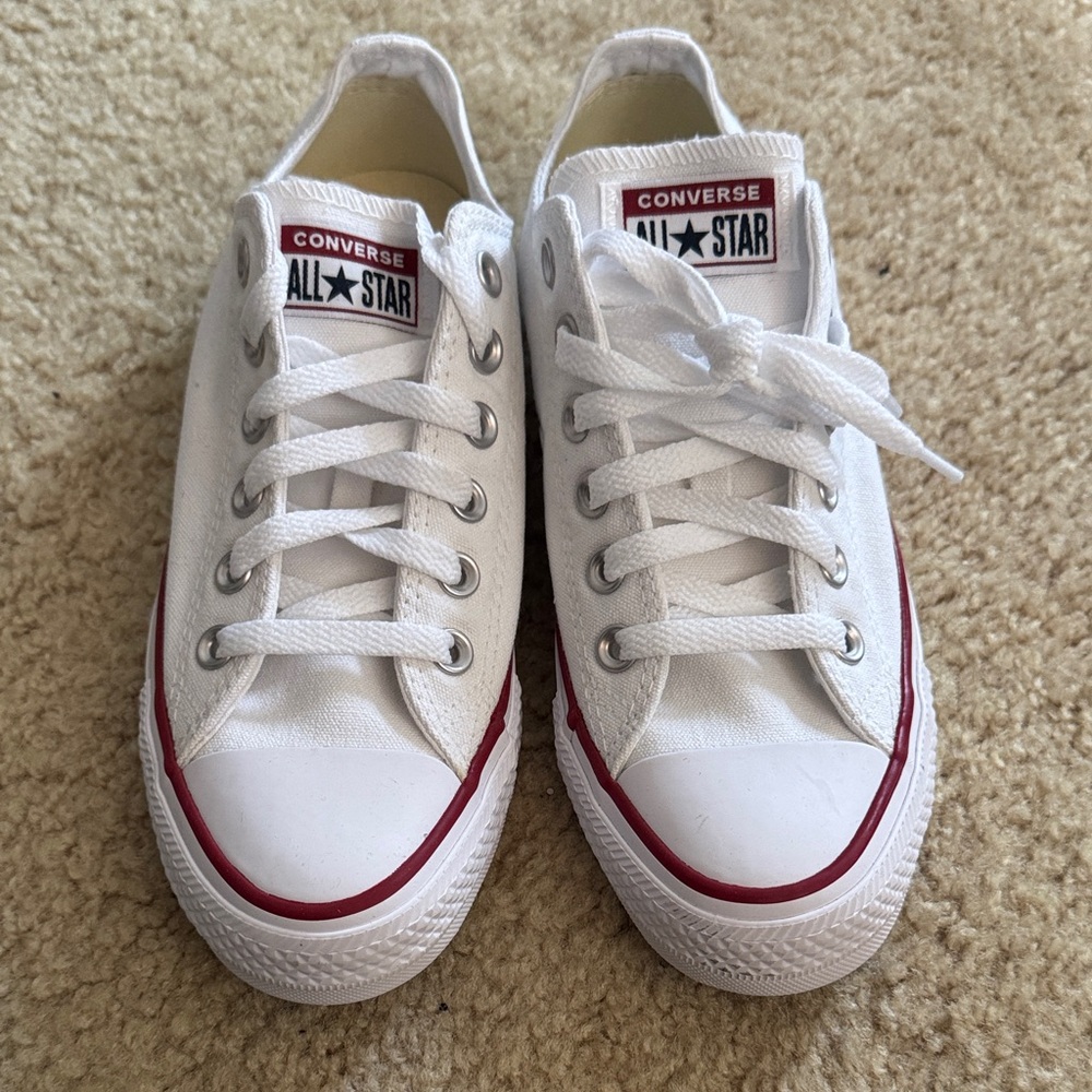 Converse All Star White with Red Trim Sneakers